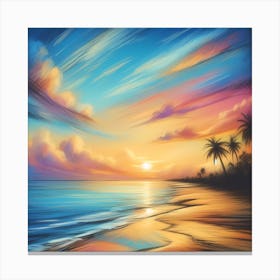 Sunset On The Beach 13 Canvas Print