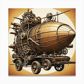 Steampunk Vehicle Cubism Style Canvas Print