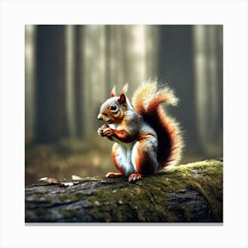 Red Squirrel In The Forest 34 Canvas Print