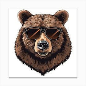 Bear In Sunglasses Canvas Print