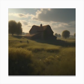 Barn In The Field 4 Canvas Print