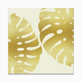 Golden tropical leaf 7 Canvas Print