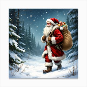 Rustic Santa Claus Canvas Print