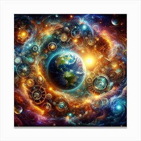 Earth In Space Canvas Print