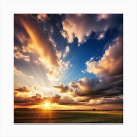 Sunset Over A Field 19 Canvas Print