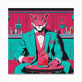 Leopard In A Bar Canvas Print