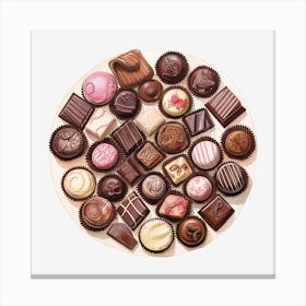 Chocolates On A Plate 2 Canvas Print