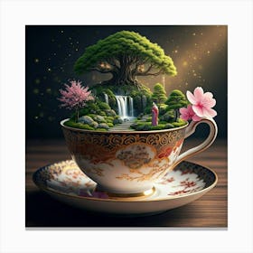 Teacup Tree Canvas Print