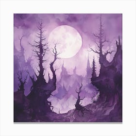 Full Moon In The Forest 2 Canvas Print