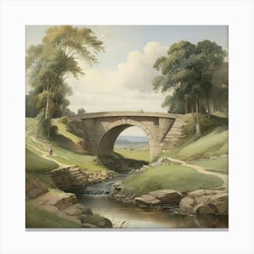 Landscape Bridge Huntingdon Valley Henry Lyman Sayen 3 Canvas Print