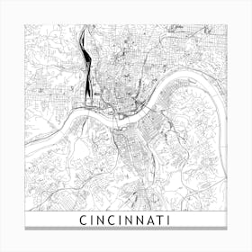 Cincinnati Map Canvas Print