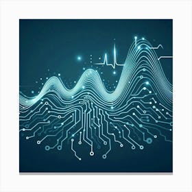 Abstract Electronic Circuit Background Canvas Print