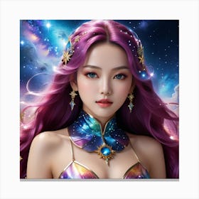 Asian Girl In Space Canvas Print