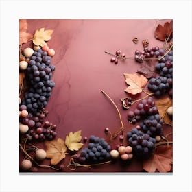 Autumn Leaves And Grapes 7 Canvas Print