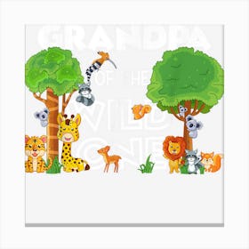 Mens Grandpa Of The Wild One Matching Zoo Theme Birthday Party 1 Canvas Print