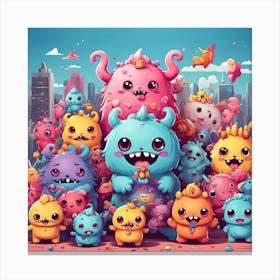 Cute Monsters Canvas Print