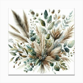 Foliage Feather Bouquet Canvas Print