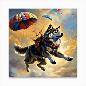 Parachute Dog Canvas Print