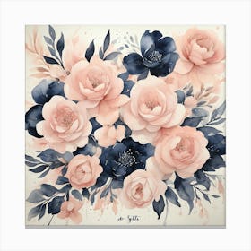 Watercolor Roses Canvas Print