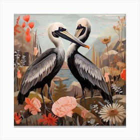 Bird In Nature Brown Pelican 3 Canvas Print