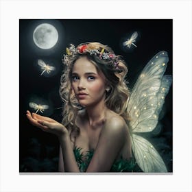 Fairy With Dragonflies Canvas Print