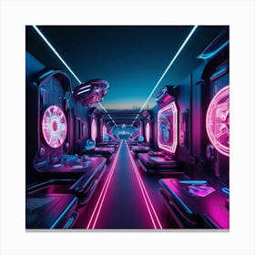 Futuristic Train Interior 1 Canvas Print