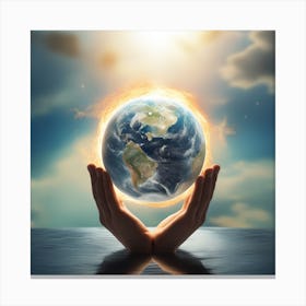 Earth In Hands 4 Canvas Print