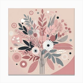 Scandinavian style, Pink bouquet 2 Canvas Print