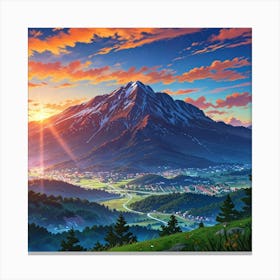 Sunset In The Mountains 16 Canvas Print