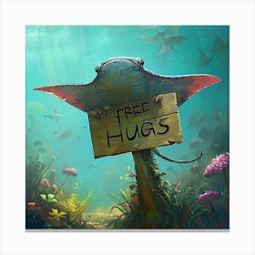 Stingray Offers Free Hugs Canvas Print