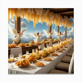 Angels At The Table Canvas Print