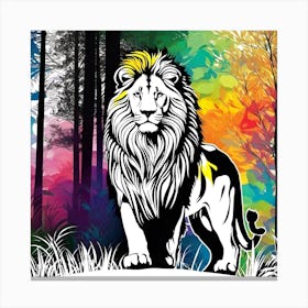 Lion In The Forest 26 Canvas Print