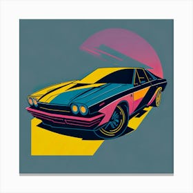 Car Colored Artwork Of Graphic Design Flat (117) Canvas Print