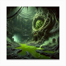 A Dark And Ominous View Of Aphraxis Nest Canvas Print