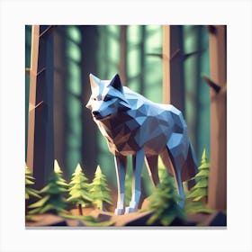Low Poly Wolf Canvas Print