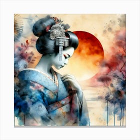 Creative Geisha Illustration 66 Canvas Print