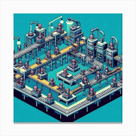 8-bit robot factory 1 Canvas Print