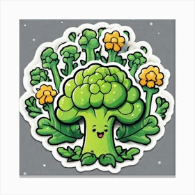 Kawaii Broccoli Canvas Print