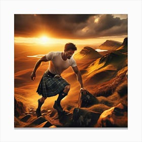 Climbing A Munro Canvas Print