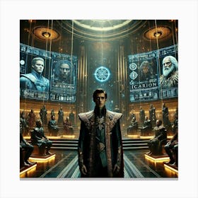 A Powerful Sci Fi Scene Depicting Icarion, A Young Canvas Print