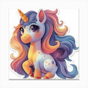 Unicorn Sticker 145 Canvas Print