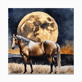 Poornima & Horse Canvas Print