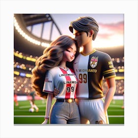 Soccer Couple 2 Canvas Print