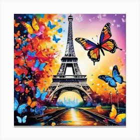 Paris With Butterflies 162 Canvas Print