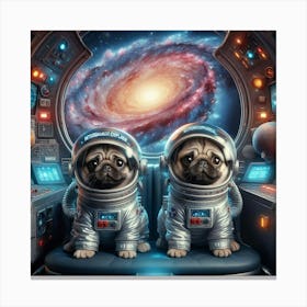 Pugs In Space Canvas Print