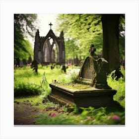 Remembrance Vintage Tomb Landmark Beautiful Plant Headstone Culture Old Architecture Rest (7) Canvas Print