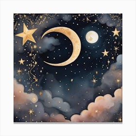 Dreamy Night Sky Mural Canvas Print