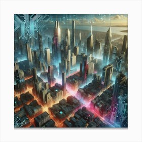 Futuristic Cityscape 9 Canvas Print