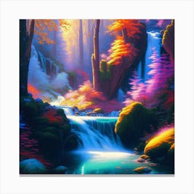 Waterfall In The Forest 5 Canvas Print