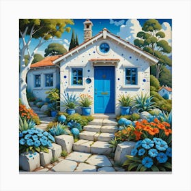 Blue Cottage 3 Canvas Print